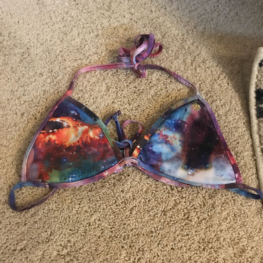 Galaxy triangle bikini top
